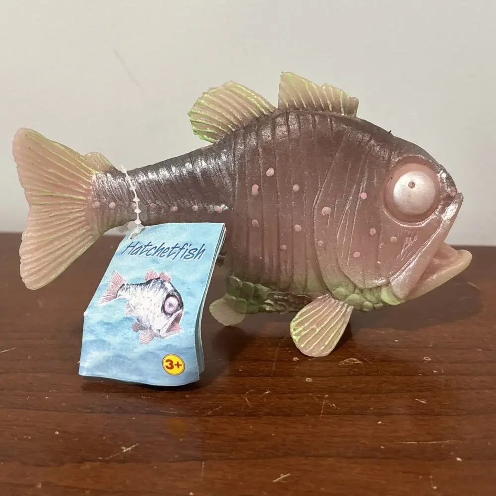 Hatchetfish Safari Ltd retired deep fish PVC figure glows in the dark 259429 NEW